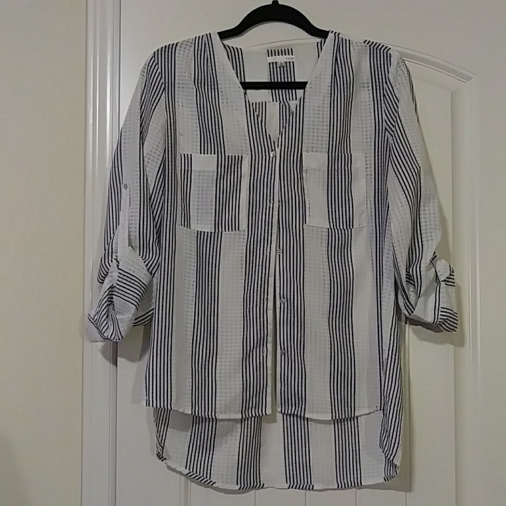 Button Down Striped Top